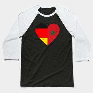 German And Moroccan Flag Heart Morroco Baseball T-Shirt